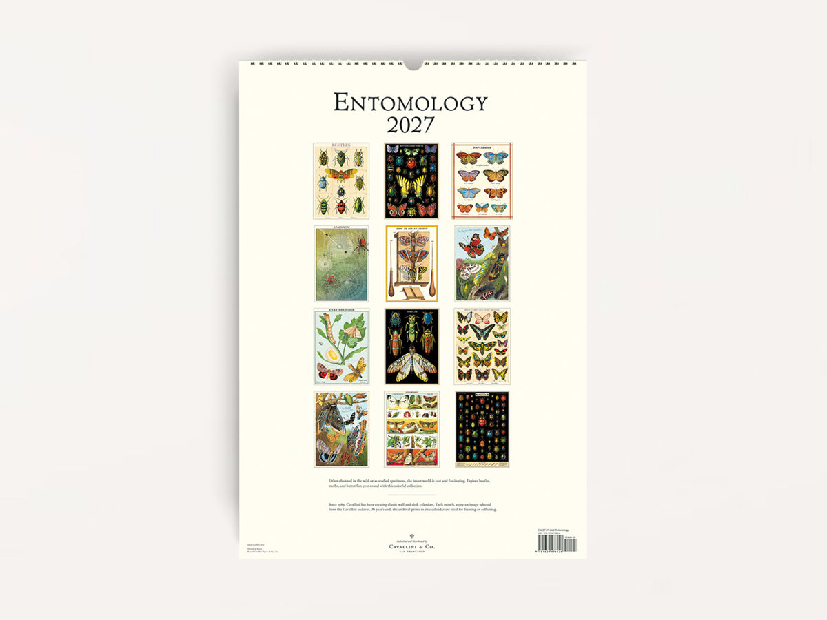 Cavallini 2027 WALL Calendar - Entomology