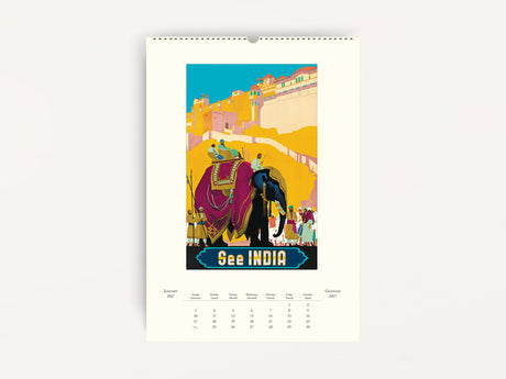 Cavallini 2027 WALL Calendar - Vintage Travel