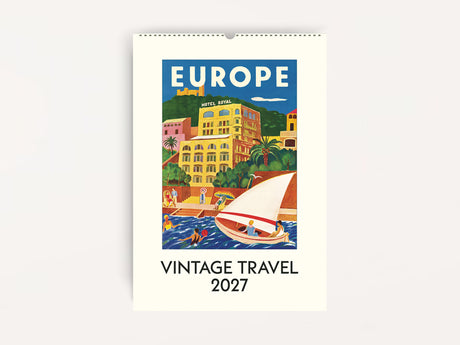 Cavallini 2027 WALL Calendar - Vintage Travel