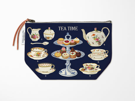 Cavallini Vintage Zipper Pouch - Tea Time