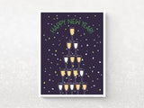 Champagne Tower Holiday Greeting Cards, Box of 8