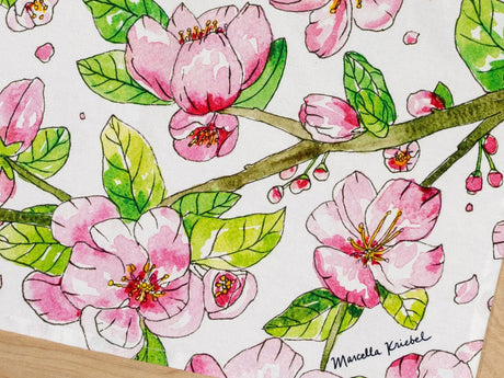 Cherry Blossom Tea Towel