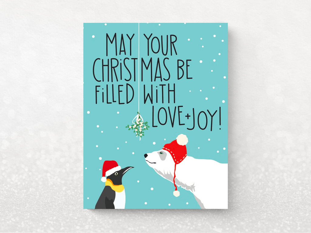 Christmas Penguin and Polar Bear Holiday Greeting Cards - Set 0f 8
