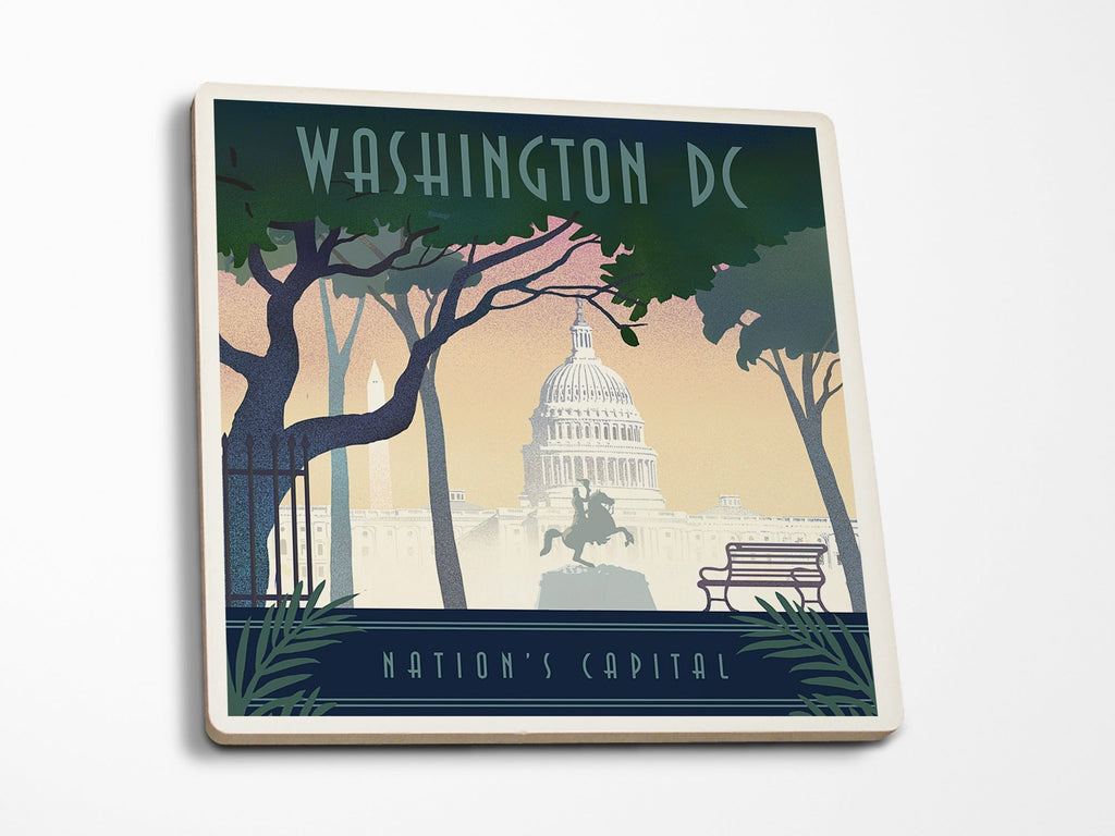 Coaster Washington DC Nation's Capitol Lithograph