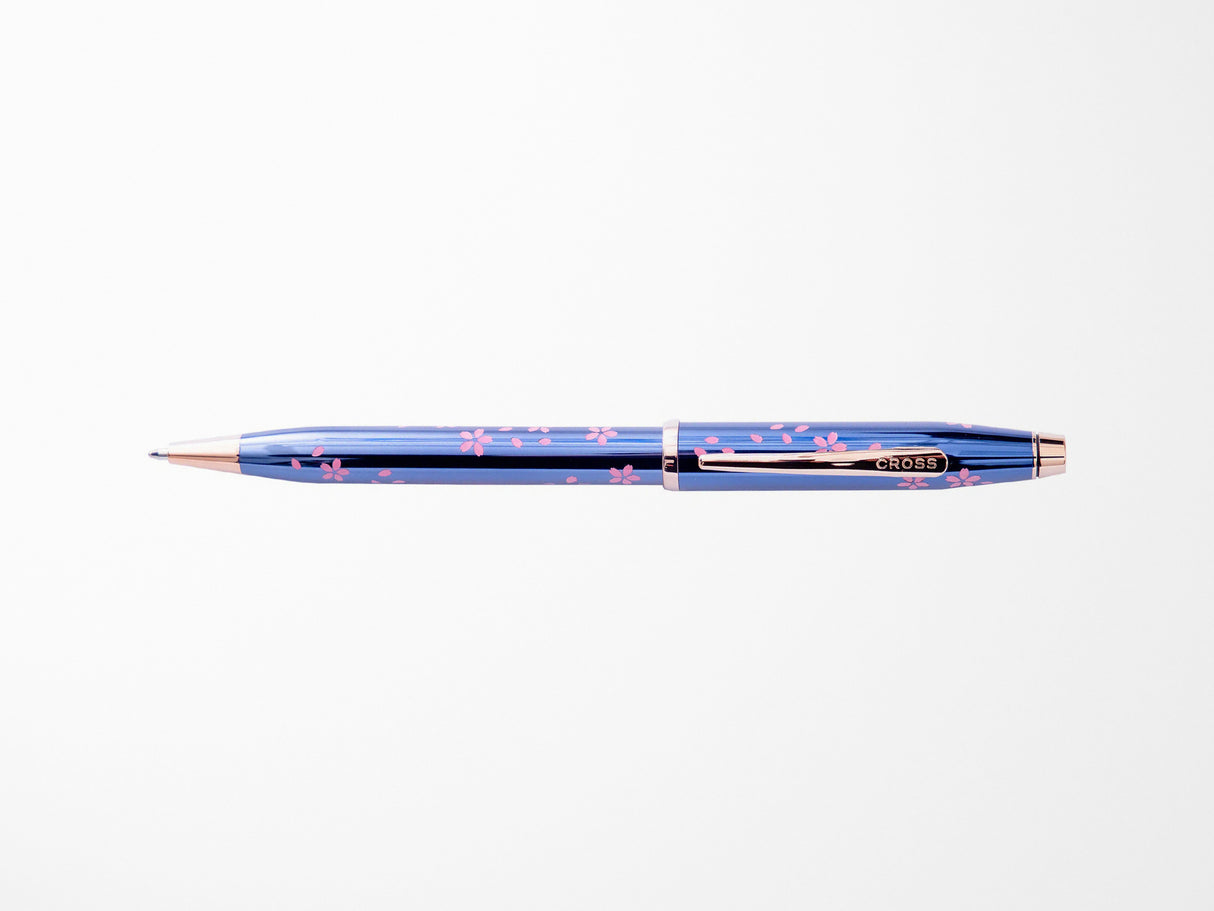 Cross Century Ballpoint Pen - Cherry Blossom Translucent Blue Lacquer
