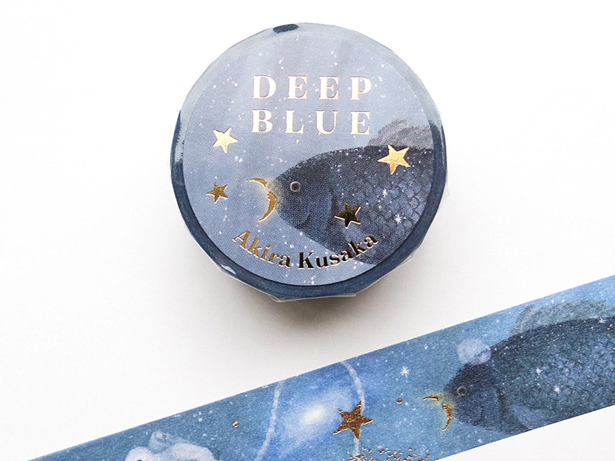 Deep Blue Sky Gold Foil Washi Tape