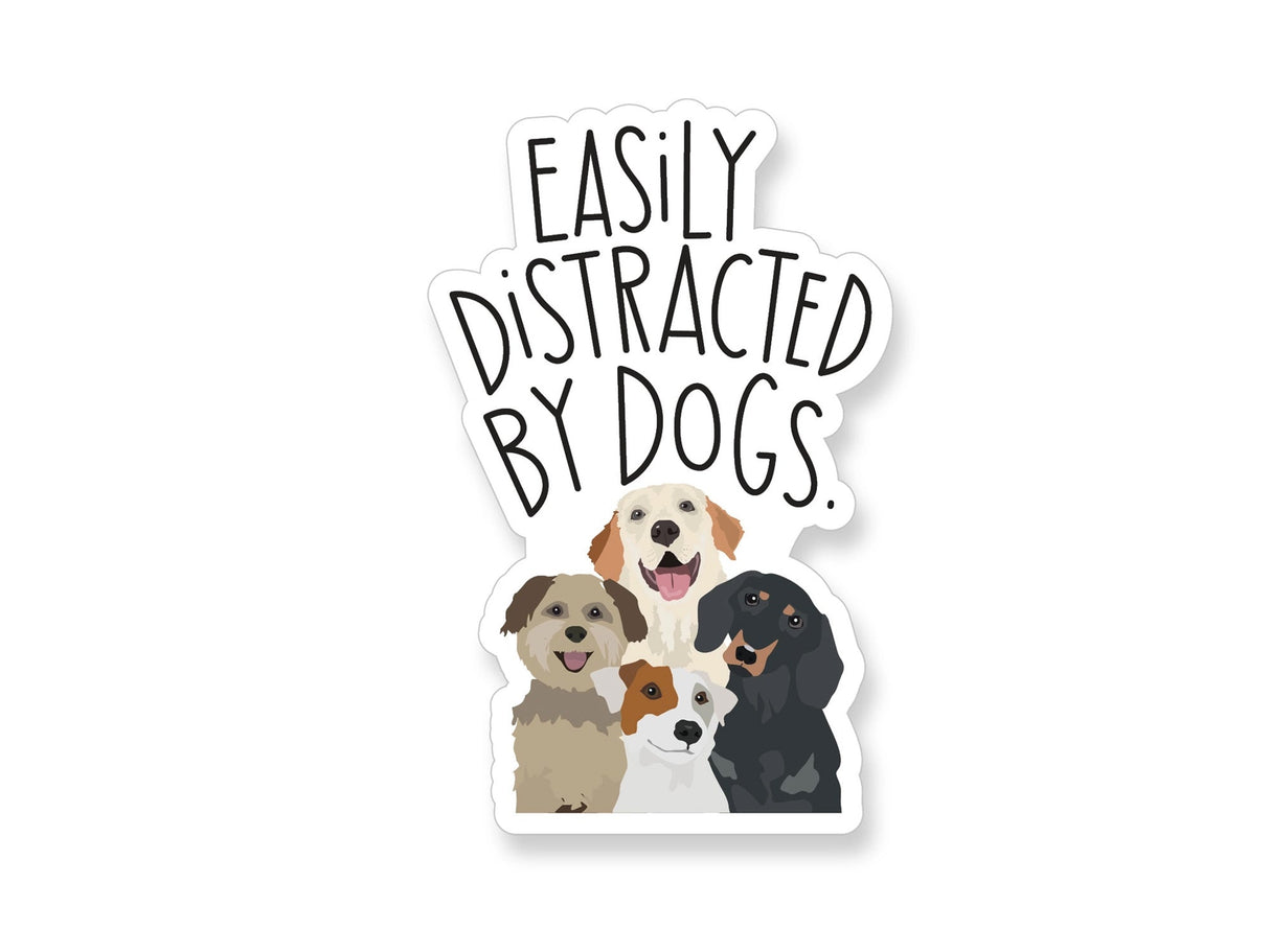 Distracted By Dogs Vinyl Sticker
