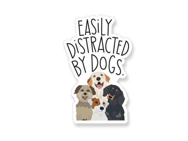 Distracted By Dogs Vinyl Sticker