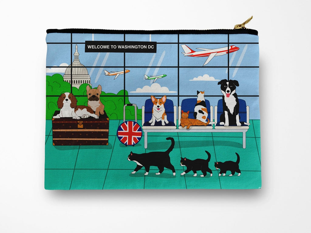 Dogs & Cats At Washington National Airport Pencil Pouch / Cosmetic Bag