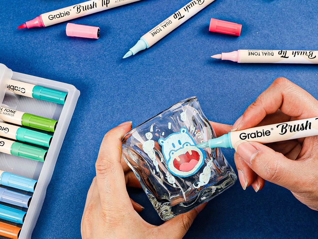 Dual Tone Brush Tip Acrylic Paint Marker Set of 36