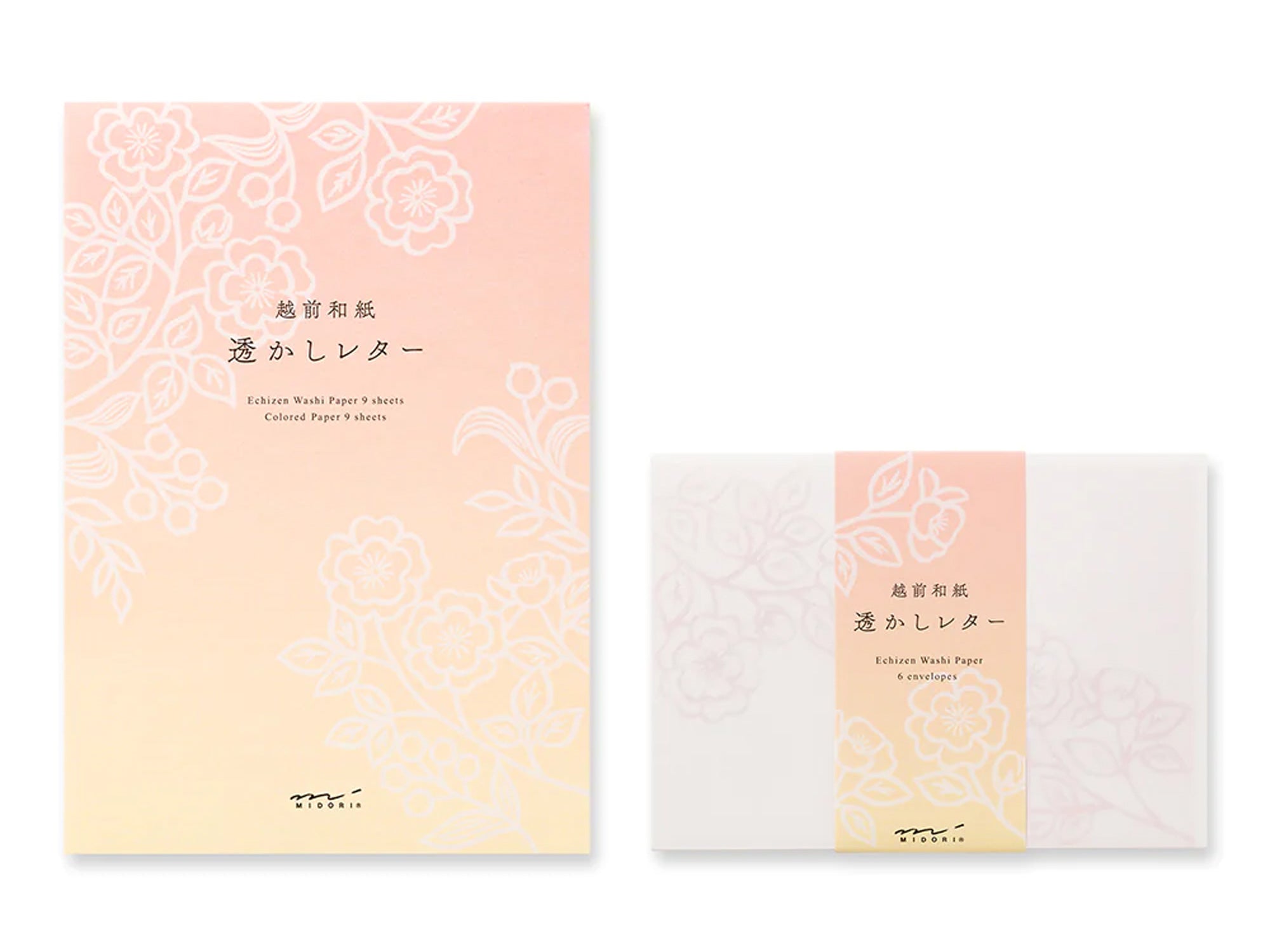 Midori Letter Set 499- Watermark Flower Pink