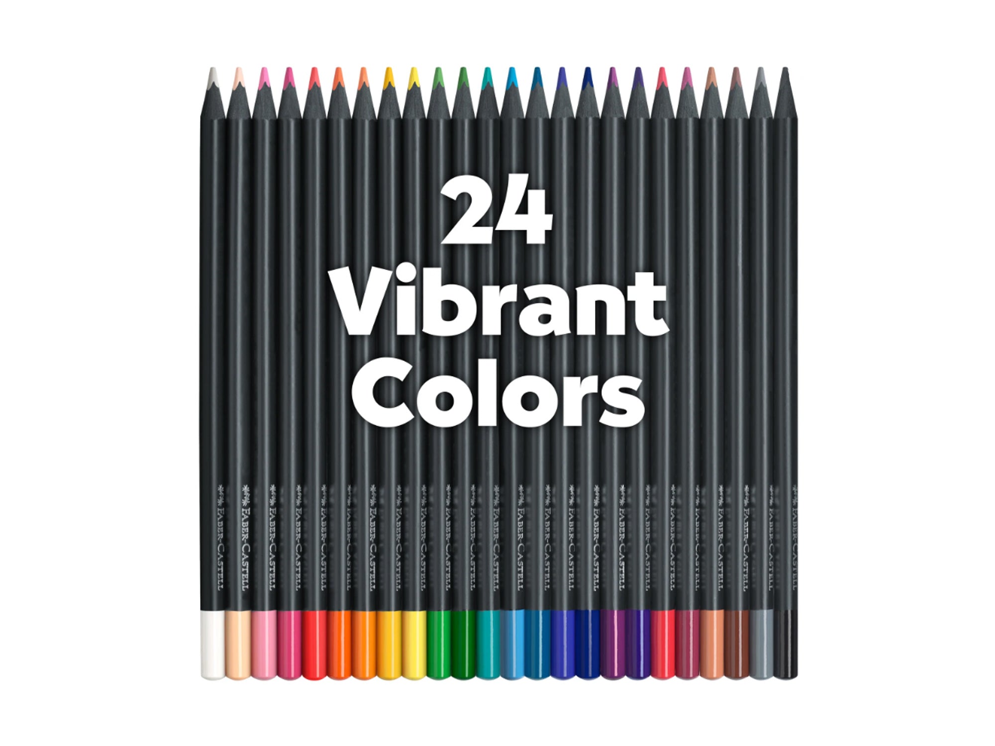 Faber-Castell Black Edition 油性色鉛筆 24本セット Faber Castell Black Edition Colored Pencils - Basic Colors 24 Set
