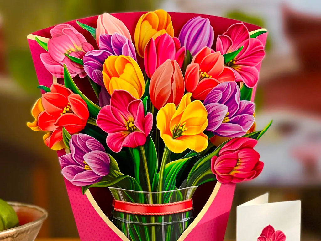 Festive Tulip Pop Up Greeting Bouquet