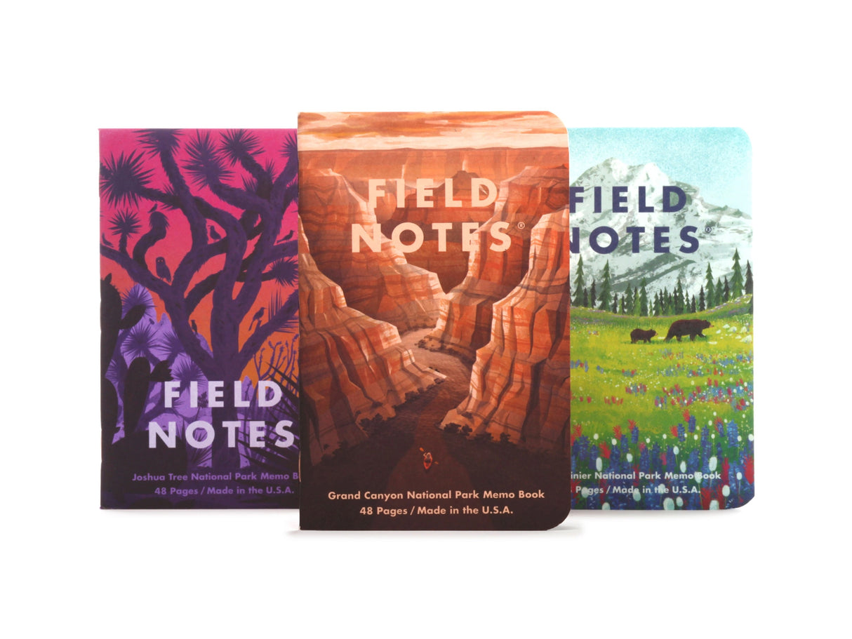 Field Notes National Parks Series B Memo Book Set of 3