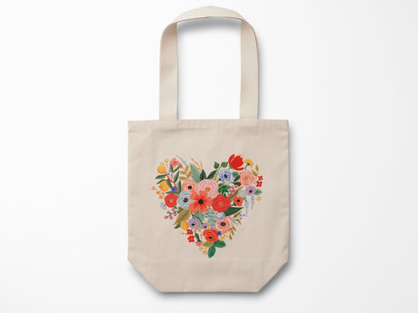 Floral Heart Valentine's Day Canvas Tote Bag