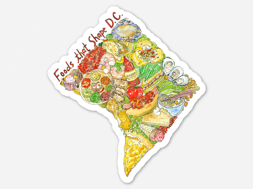 Foods That Shape Washington DC Sticker