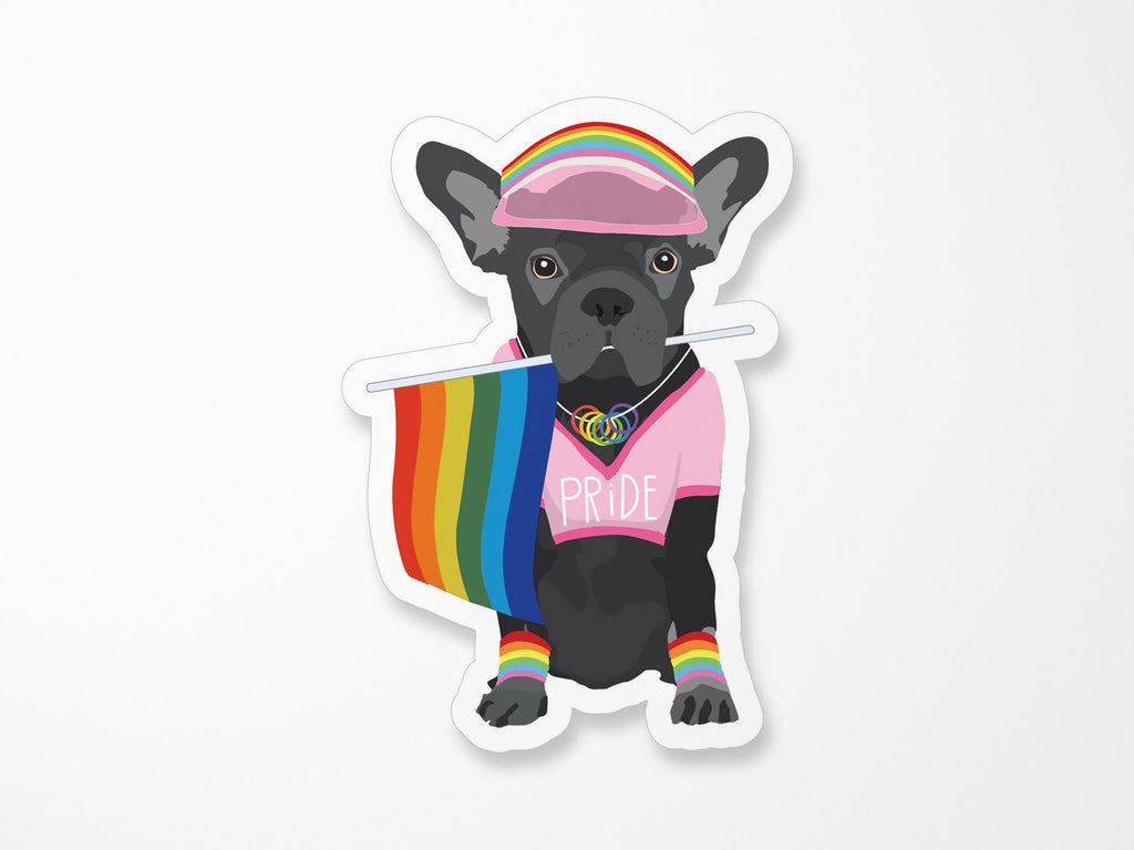 Frenchie Gay Pride Vinyl Sticker