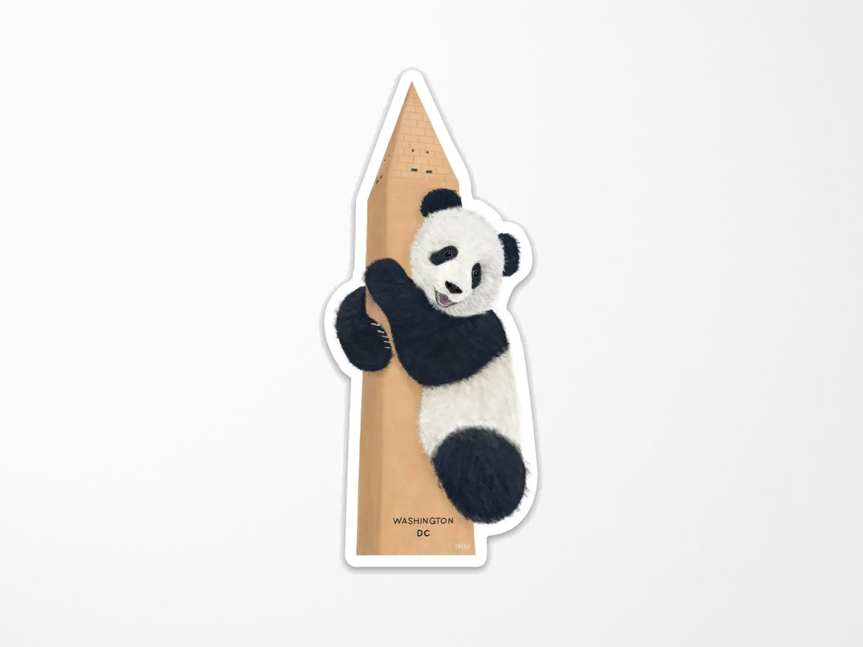 Giant Panda Hugging Monument Vinyl Sticker
