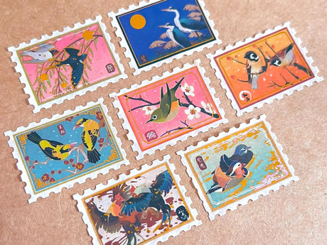 Gold Foil Bird Stamp Washi Tape