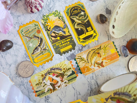 Gold Foil Fresh Water Vol.2 Ticket Washi Tape