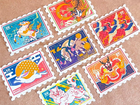 Gold Mythical Creatures Stamp Washi Tape