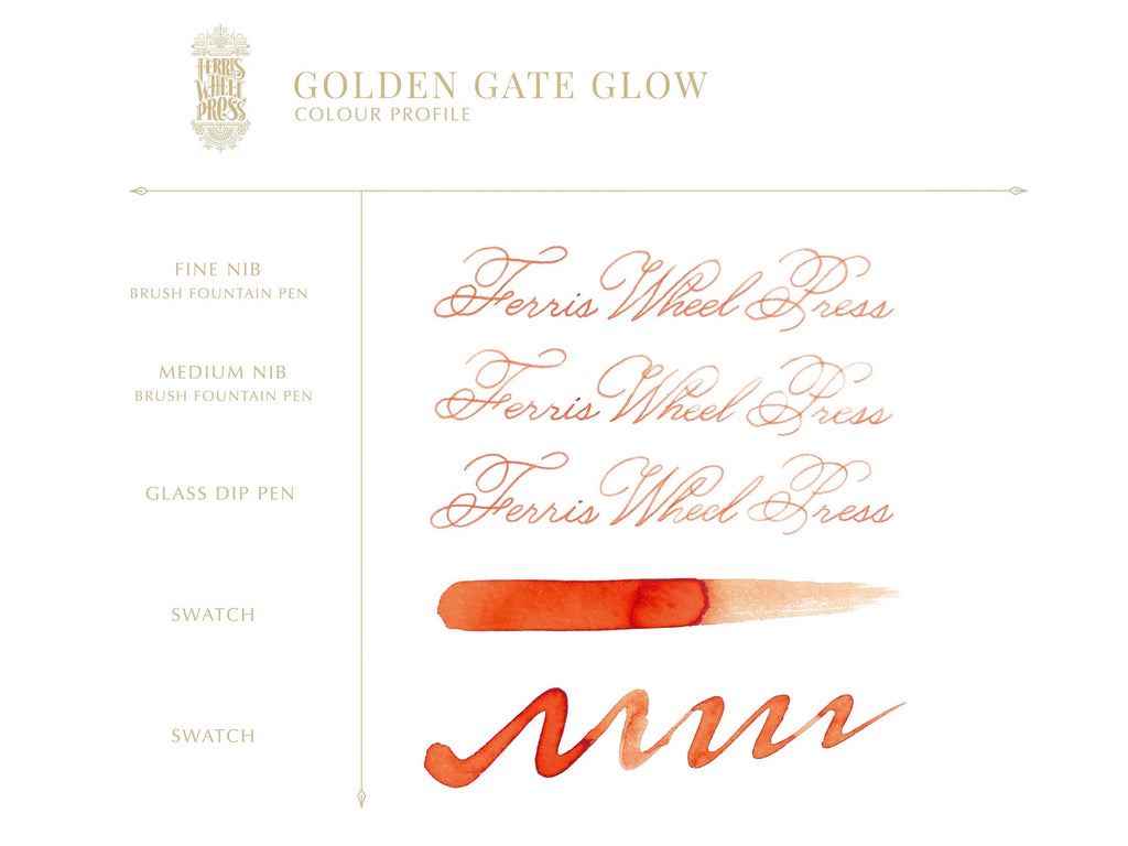 Golden Gate Glow Fountain Pen Ink