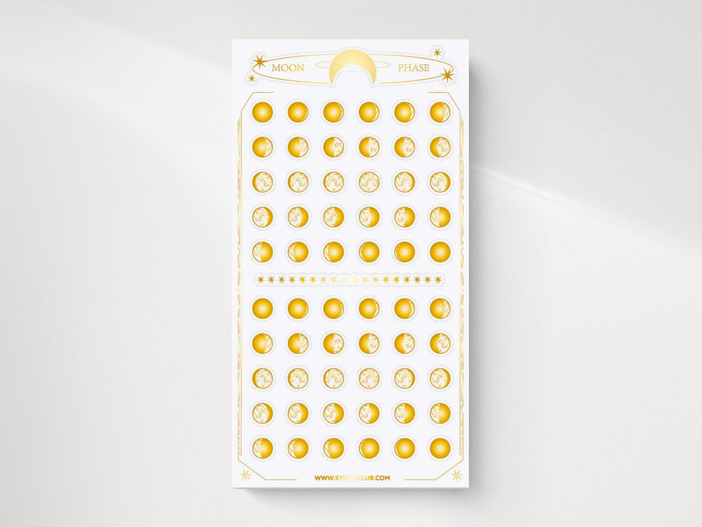 Golden Moon Phases Sticker Sheet