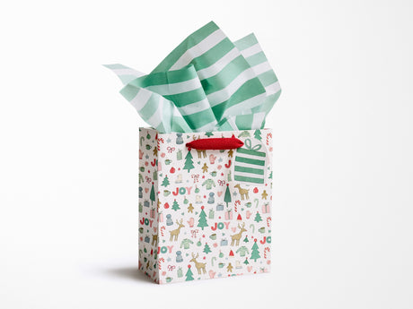 Green and White Stripe Tissue Paper