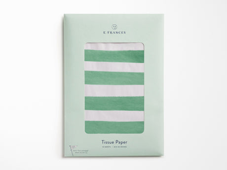 Green and White Stripe Tissue Paper