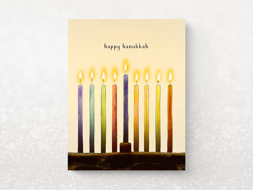 Hanukkah Candles Holiday Greeting Cards - Set of 8