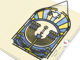 Happy Hanukkah Menorah Suncatcher Greeting Card