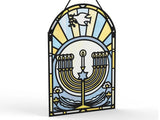 Happy Hanukkah Menorah Suncatcher Greeting Card