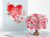 Happy Valentine's Day Cherry Blossom Tree Pop-up Card