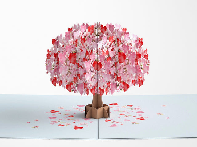 Happy Valentine's Day Cherry Blossom Tree Pop-up Card