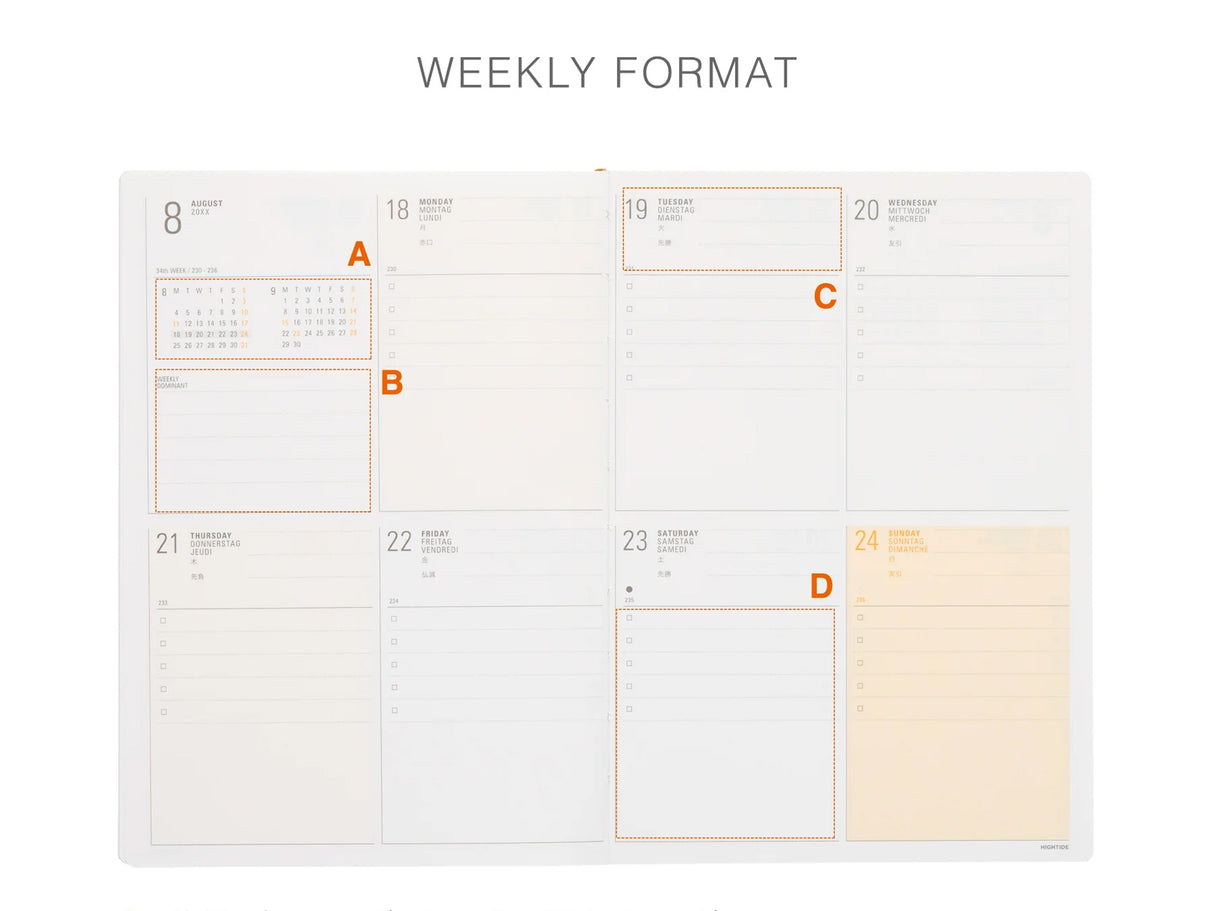 Hightide 2027 Weekly Diary Papillon B6