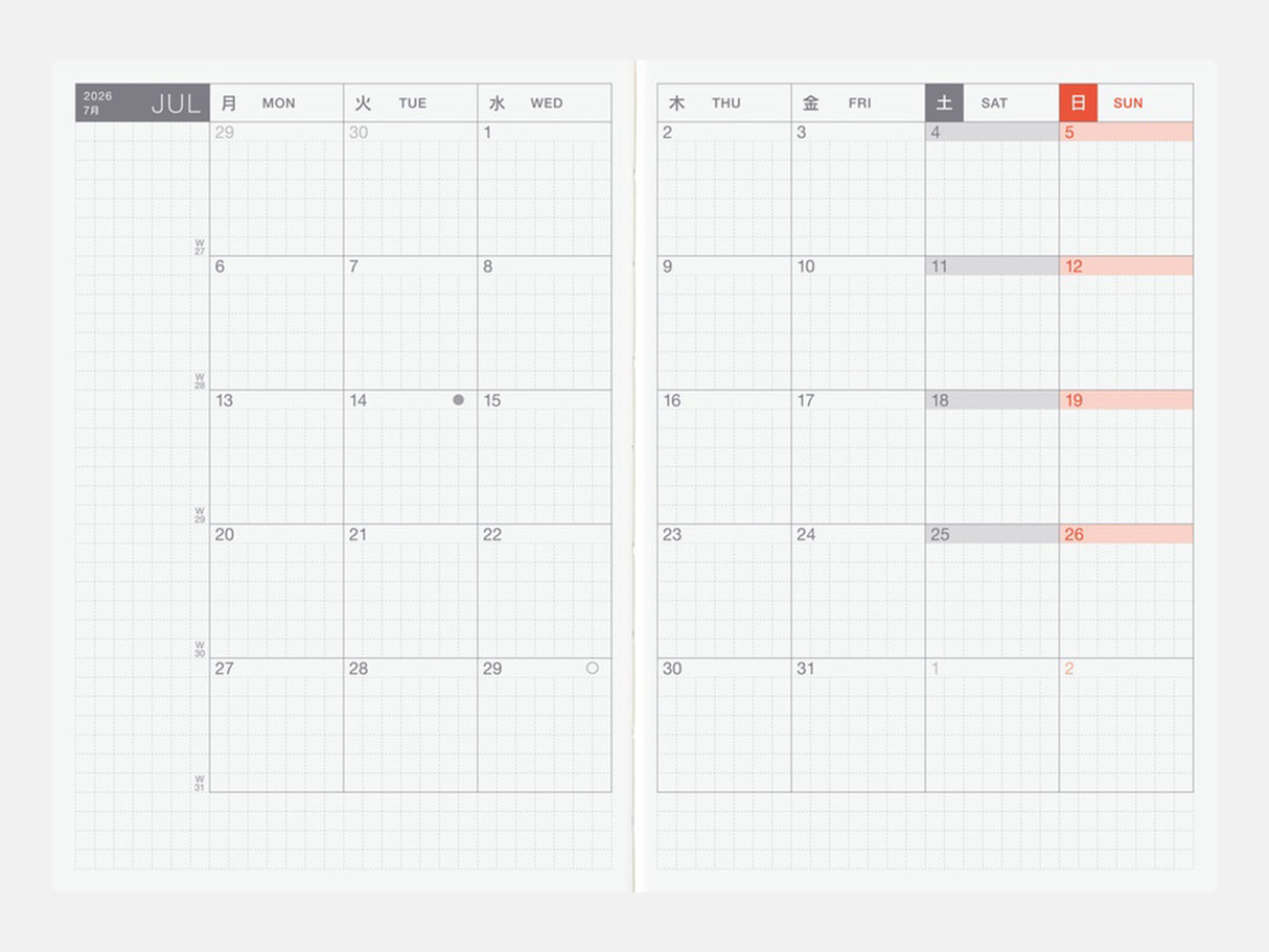 Hobonichi Techo 2026 Original Book A6 - ENGLISH