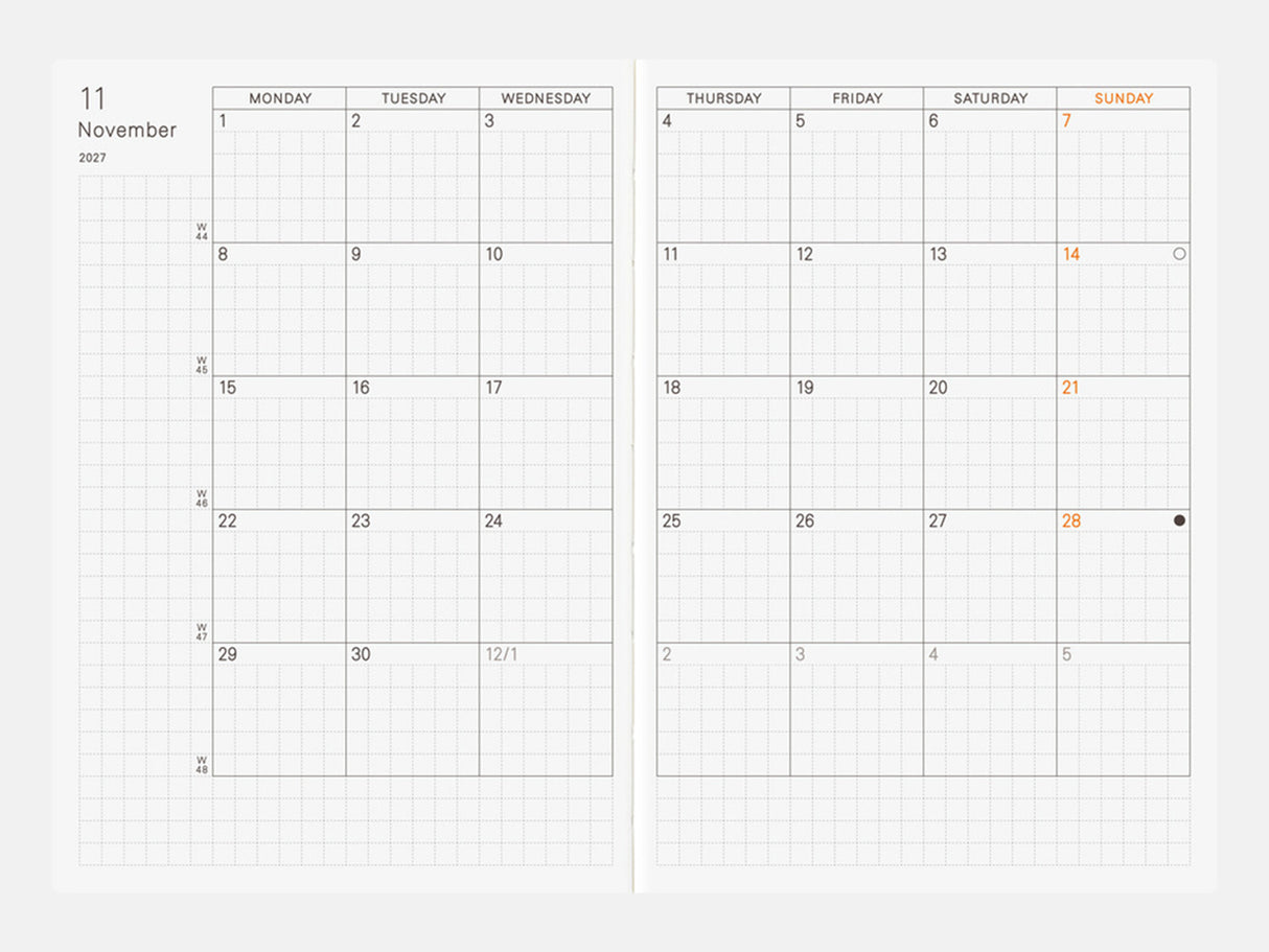 Hobonichi Techo 2027 Planner Book A6 - ENGLISH