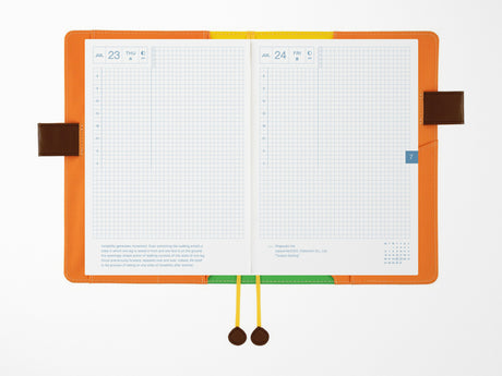 Hobonichi Techo A5 Cousin Cover + Book - 100%ORANGE: Where's the Squirrel Going
