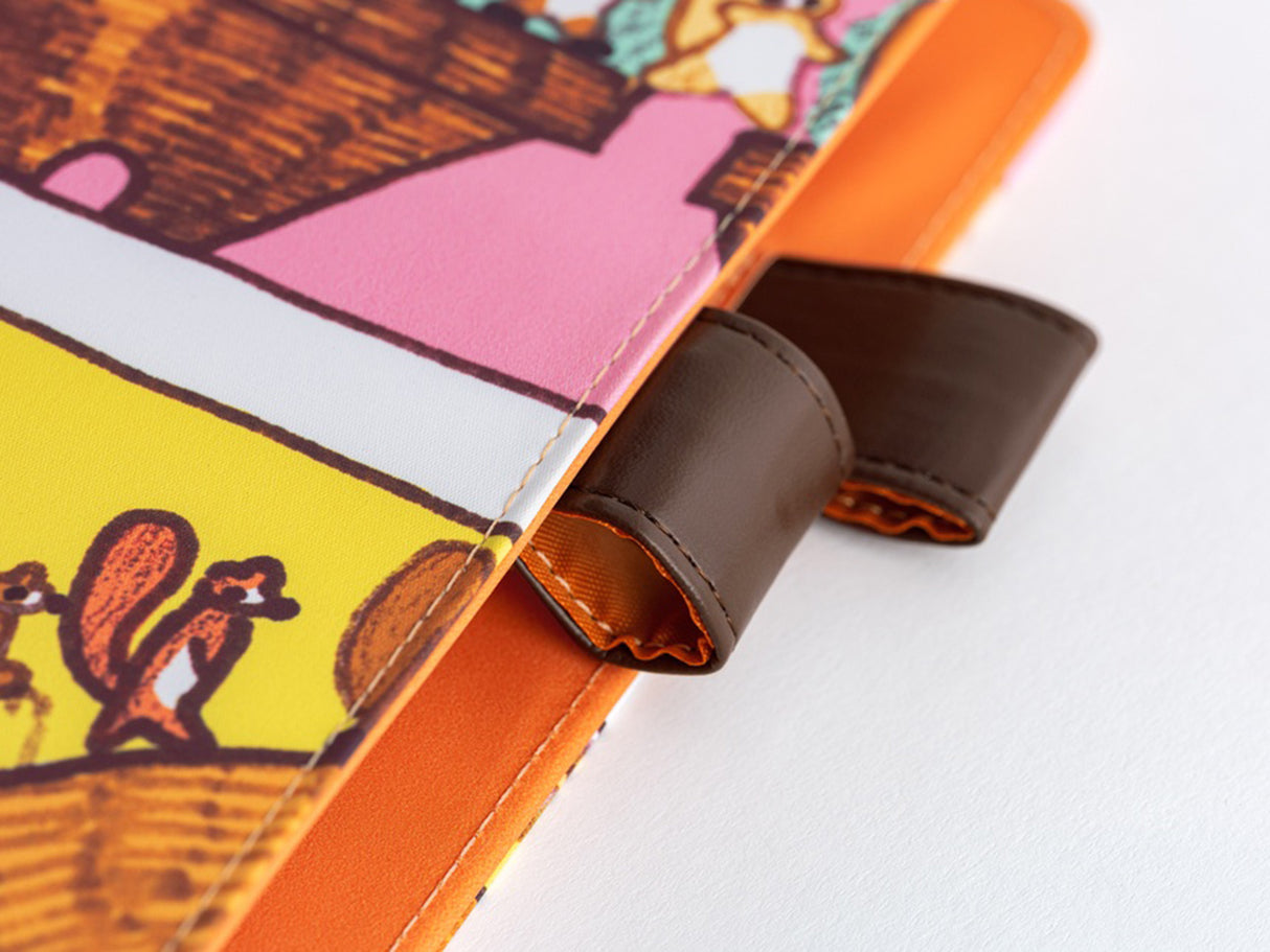 Hobonichi Techo A5 Cousin Cover + Book - 100%ORANGE: Where's the Squirrel Going