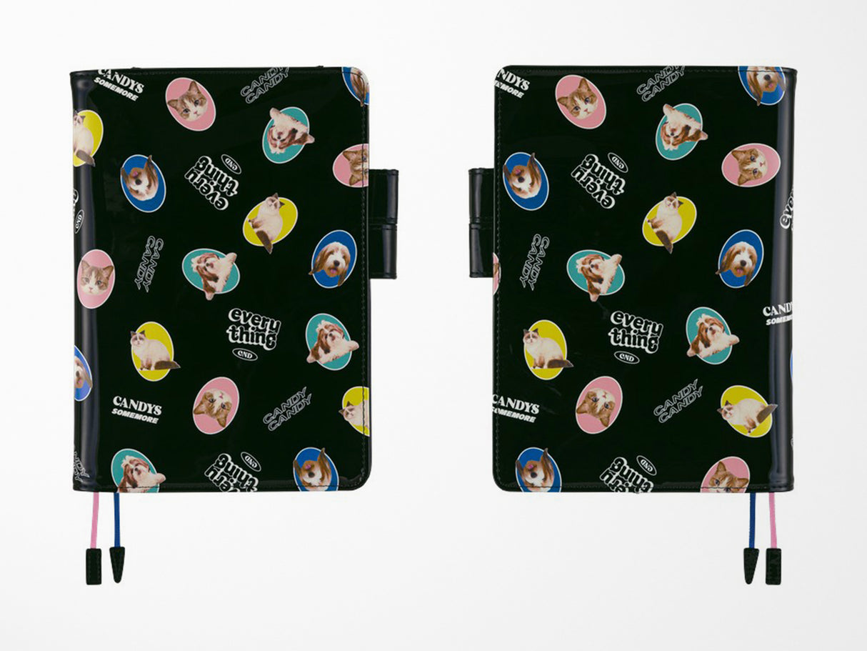 Hobonichi Techo A5 Cousin Cover + Book - Candy Stripper: Random Dog & Cat