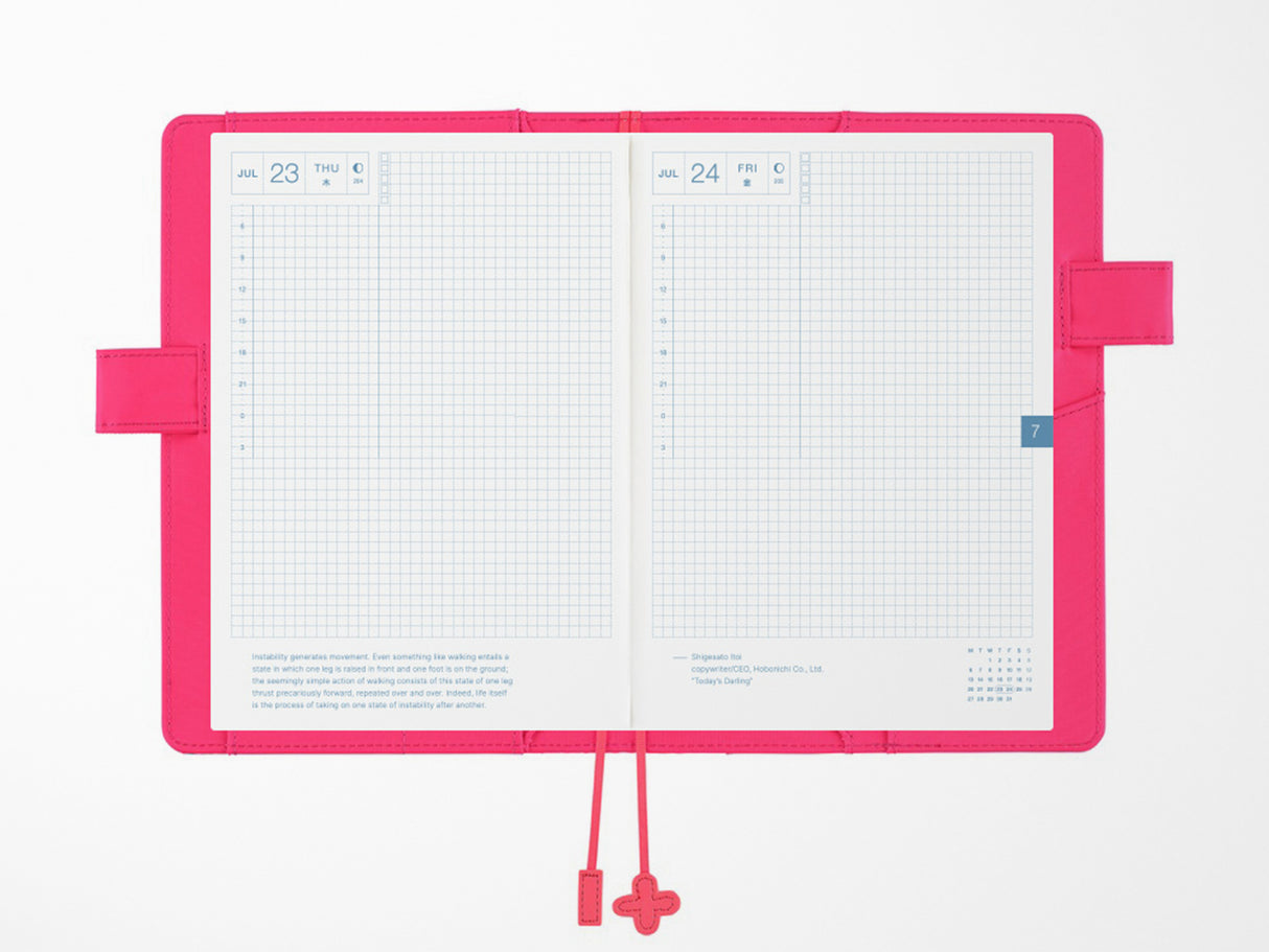 Hobonichi Techo A5 Cousin Cover + Book - Makoto Matsubayashi: Pink Flowers