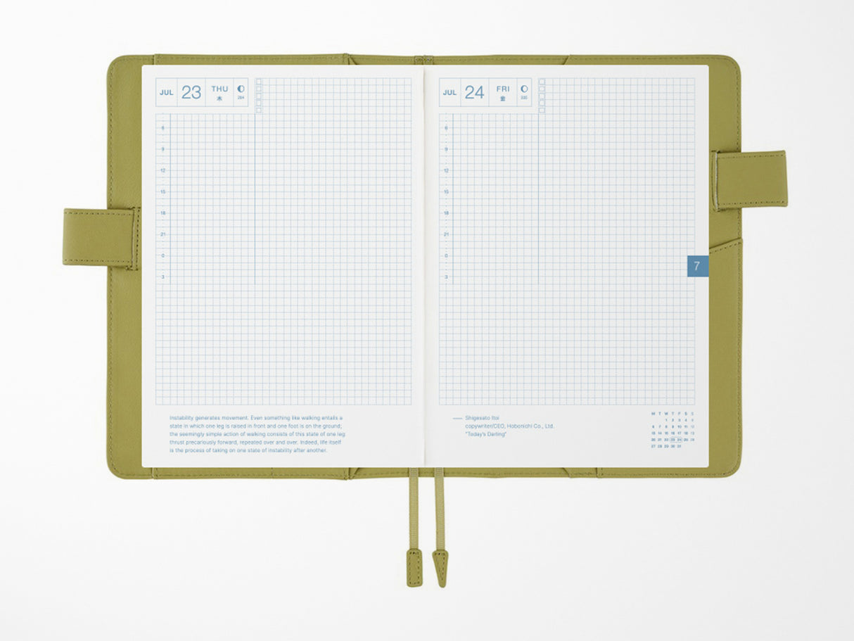 Hobonichi Techo A5 Cousin Cover + Book - Sage Green Leather