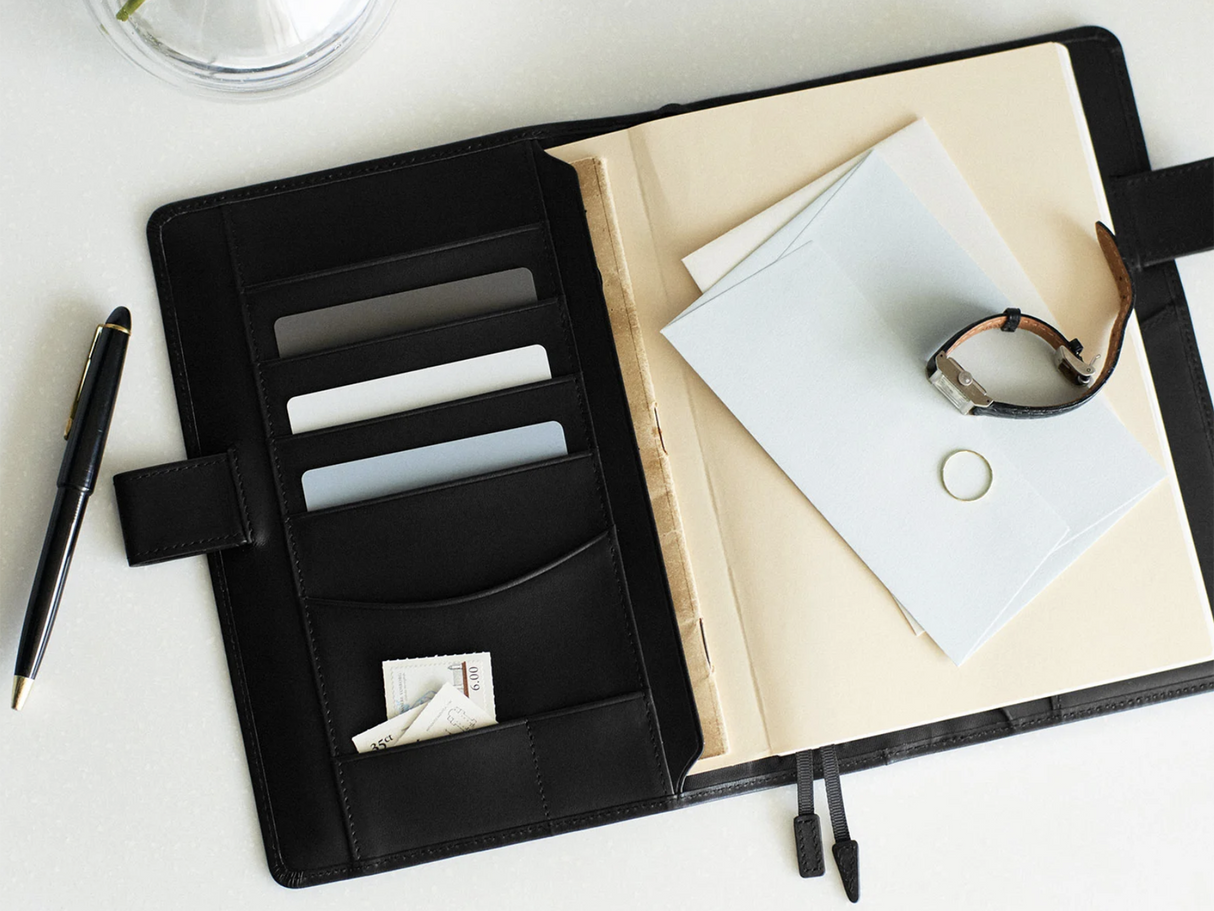 Hobonichi Techo A5 Cousin Cover + Book - TS Basic Black Leather