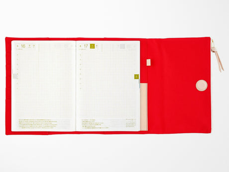 Hobonichi Techo A5 Cousin Cover + Book - Tragen Red