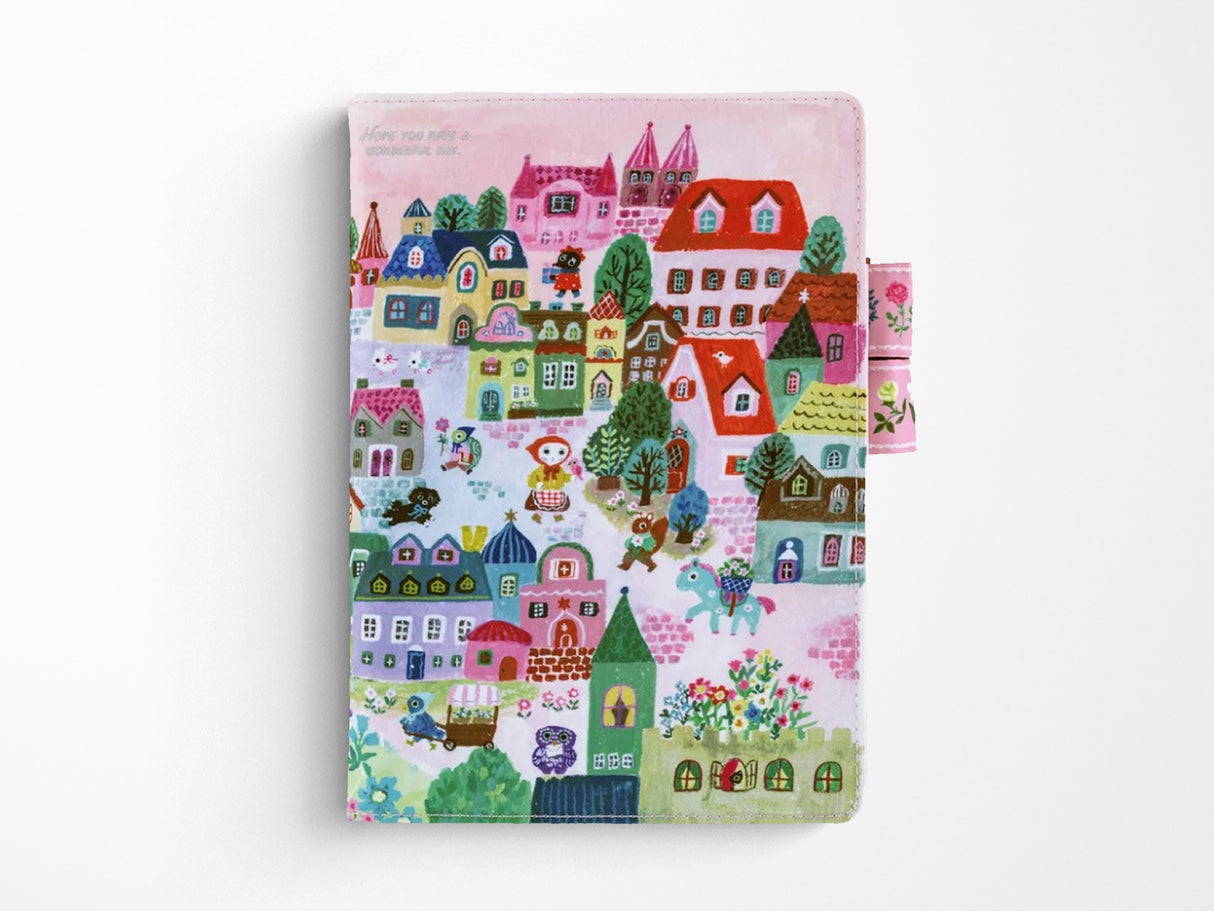 Hobonichi Techo A5 Cousin Cover - Yumi Kitagishi: White Cat Village
