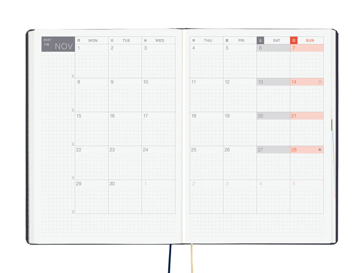 Hobonichi Techo A5 Hon 2027 - Slash (Navy)
