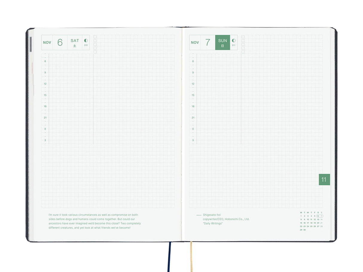 Hobonichi Techo A5 Hon 2027 - Slash (Navy)