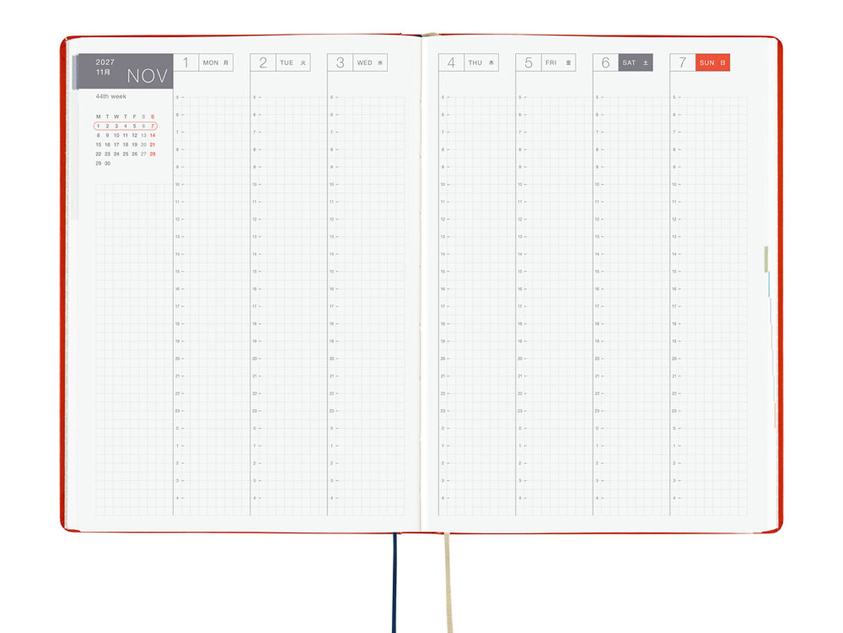 Hobonichi Techo A5 Hon 2027 - Yumi Kitagishi: White Cat and Rabbit's Tea Room