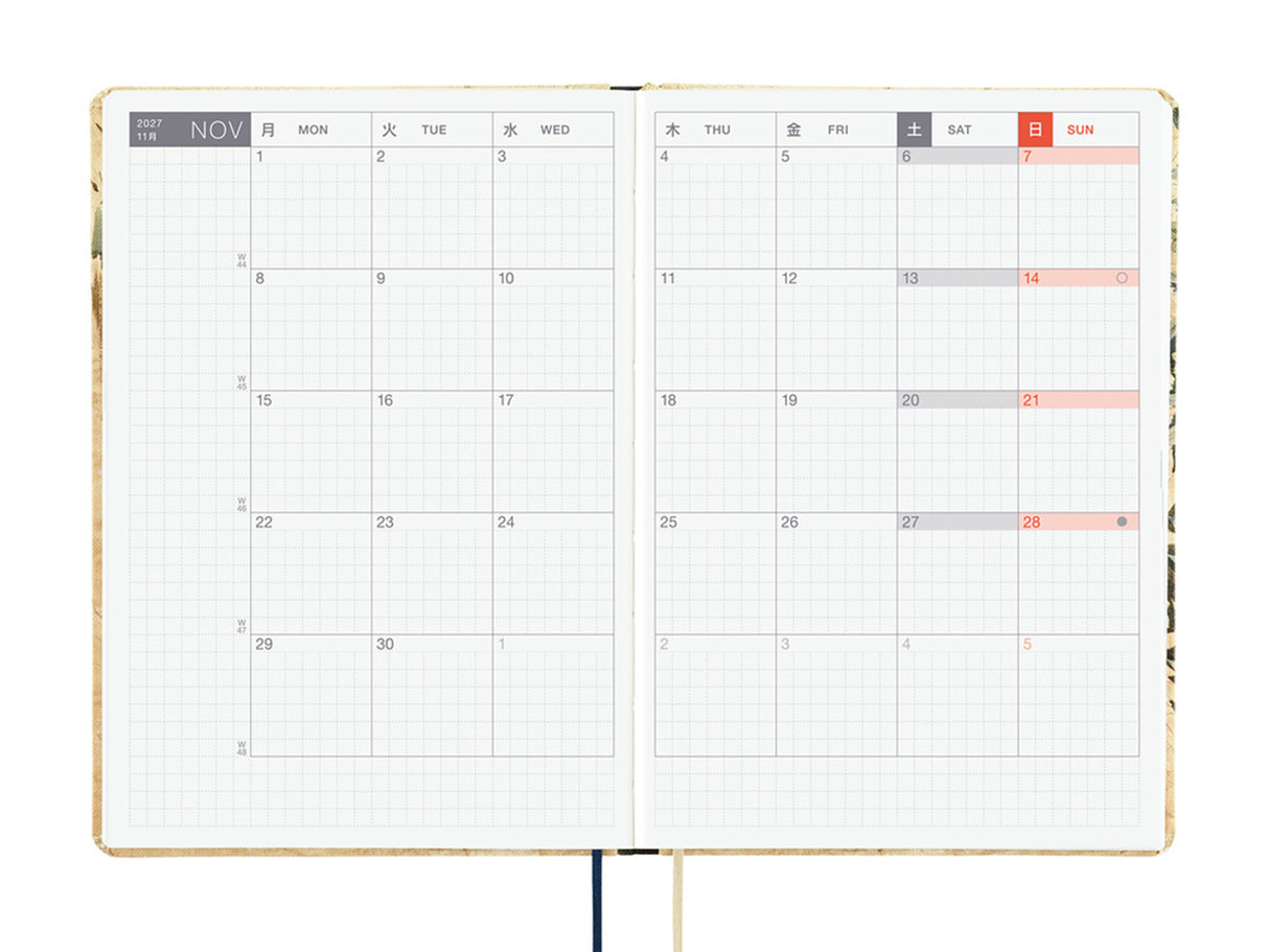 Hobonichi Techo A6 Hon 2027 - V&A Series: Vine