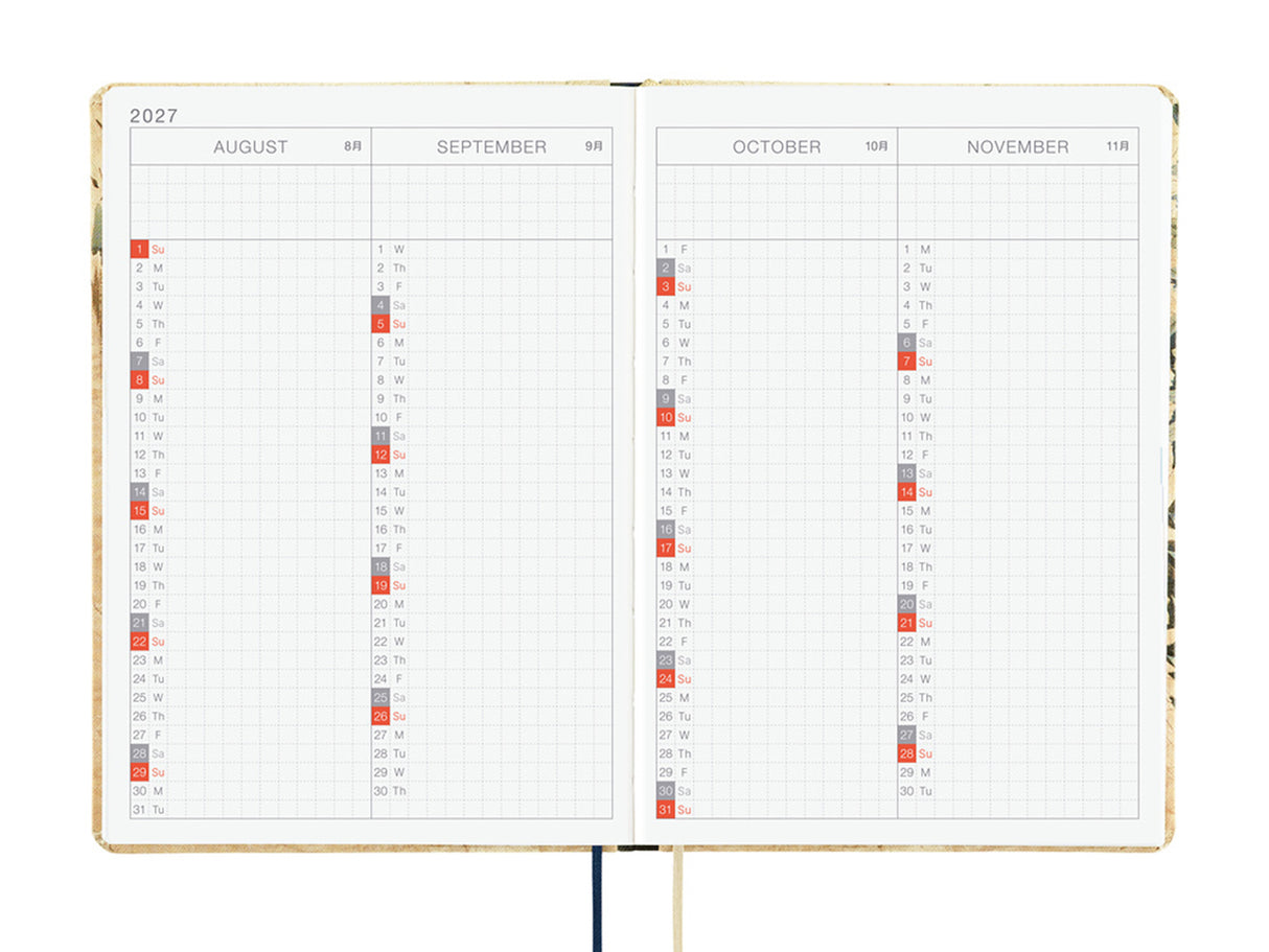 Hobonichi Techo A6 Hon 2027 - V&A Series: Vine